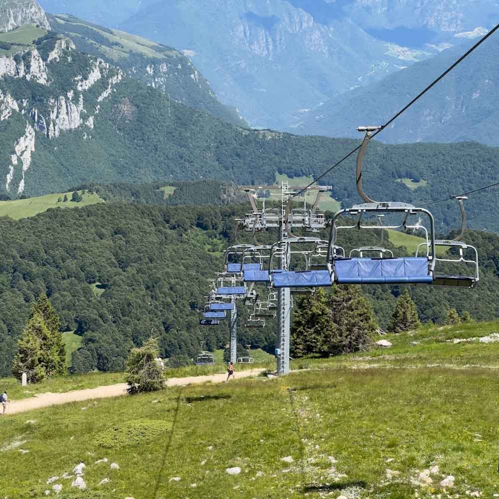 View to the mountains from Pra Alpesina Chairlift at Lake Garda